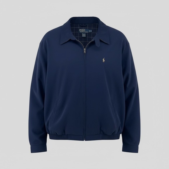 Polo Ralph Lauren Jackets & Blazers - Vintage Polo Ralph Lauren Men's XXL Harrington Bomber Jacket‎ Navy Blue Full Zip